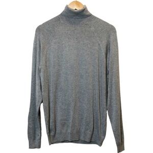 Zara Women’s Knit Grey Classic Preppy Long Sleeve Turtleneck Sweater